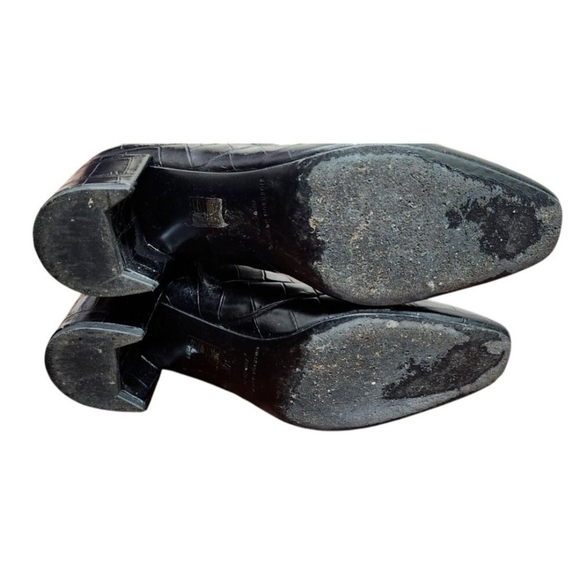 Sigerson Morrison Women's Paislee Croc-Embossed Square-Toe Knee-High Boots 37.5 - Picture 10 of 12